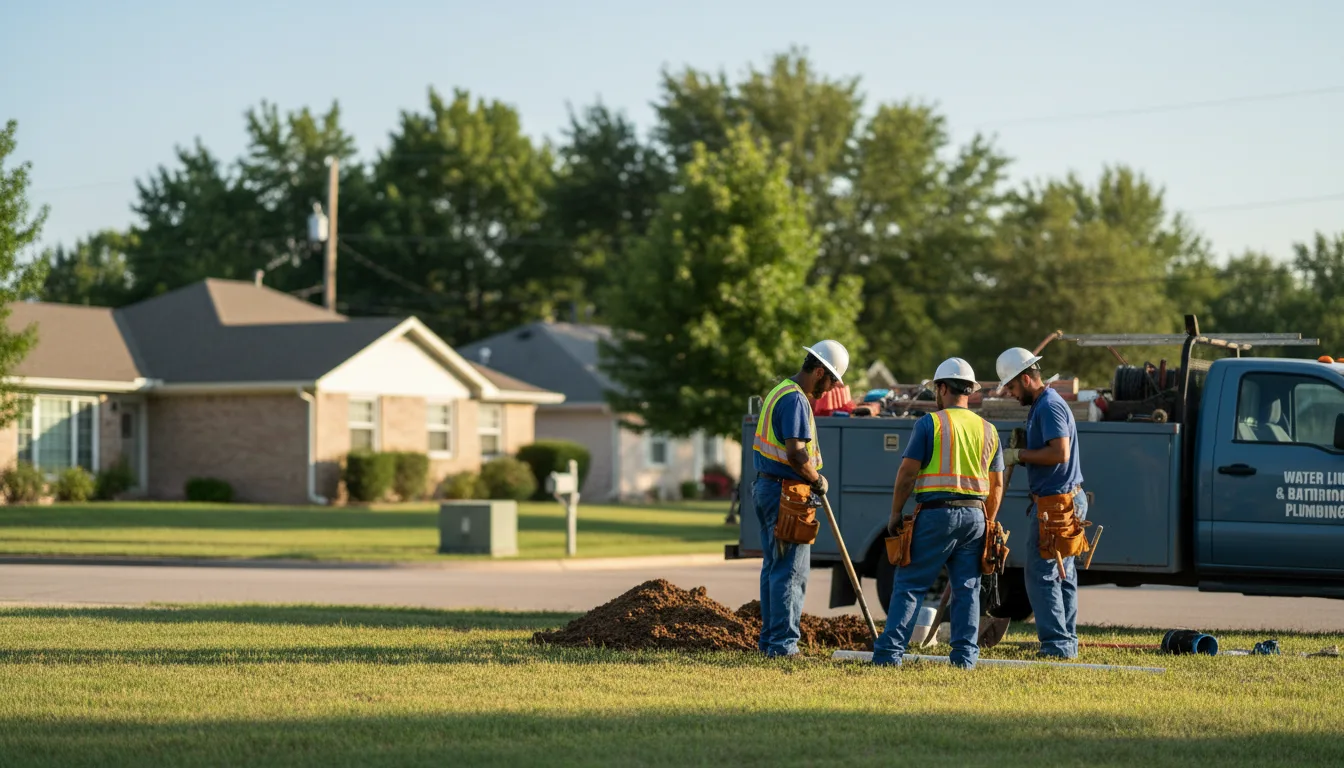 Residential water line and bathroom plumbing service in Mccune, KS